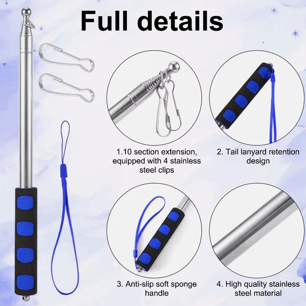 Stainless Steel Telescoping Flagpole Great for Travel and Teaching Needs - Picture 21 of 28