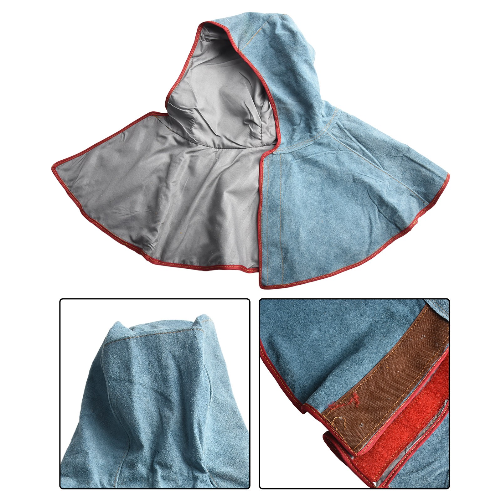 Schweißhaube Aus Leder - Schutzkappe Mit Gesichts- & Halsabdeckung Für Elektroschweißer