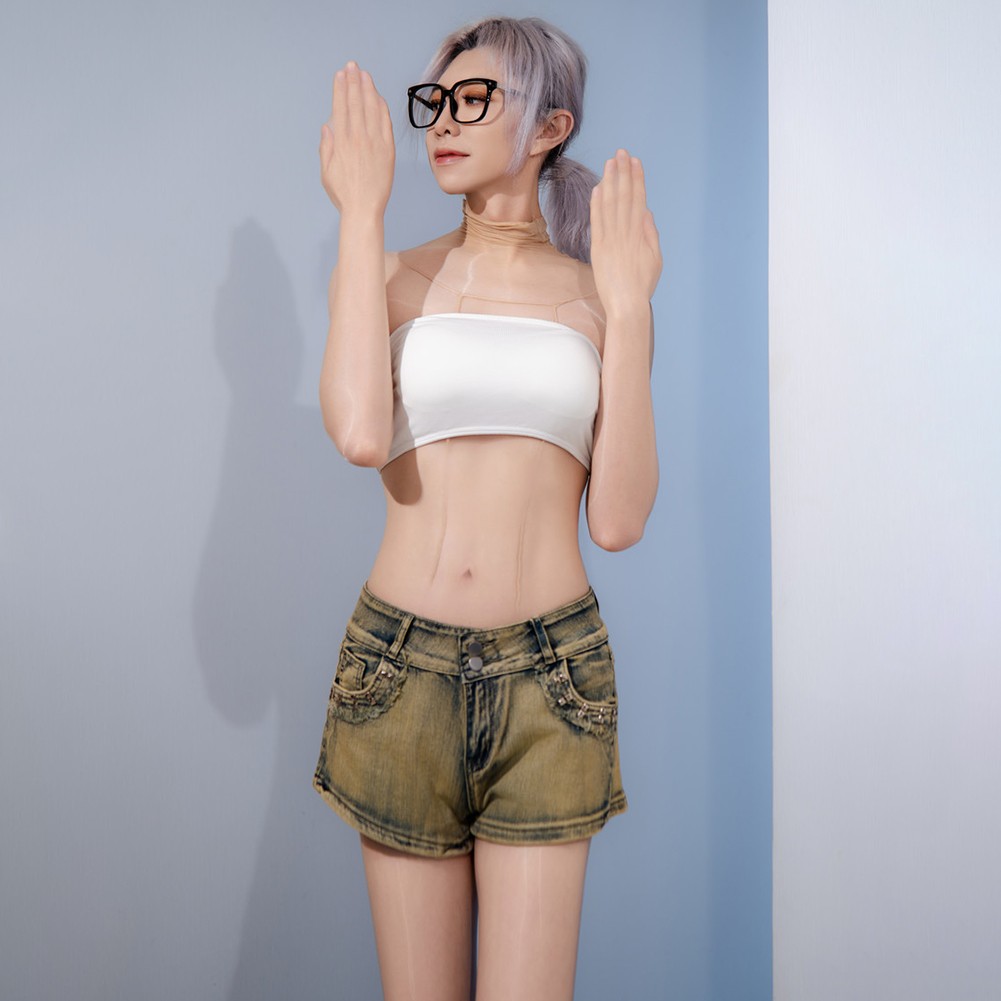 Offener Schritt Strümpfe Sexy Dessous Body Alltag normale Länge - Bild 14 von 26
