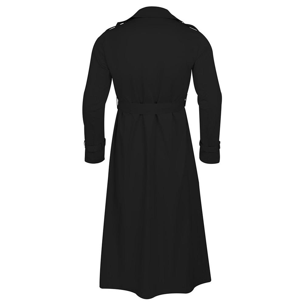 Sophisticated Men's Winter Vintage Long Trench Coat with Relaxed Fit Design - Picture 14 of 24