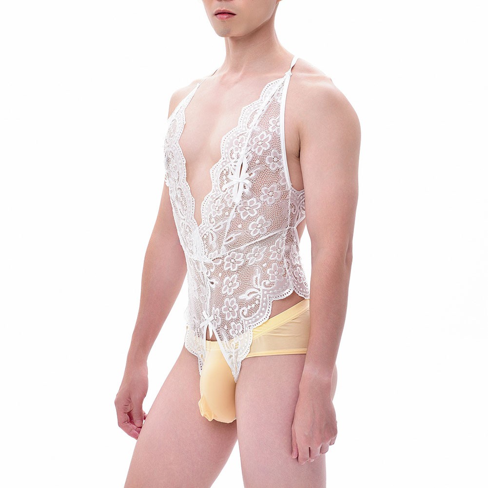 Erotik Dessous Herren Body Sexy Pyjama Schrittlos Funktion für Männer - Bild 28 von 30