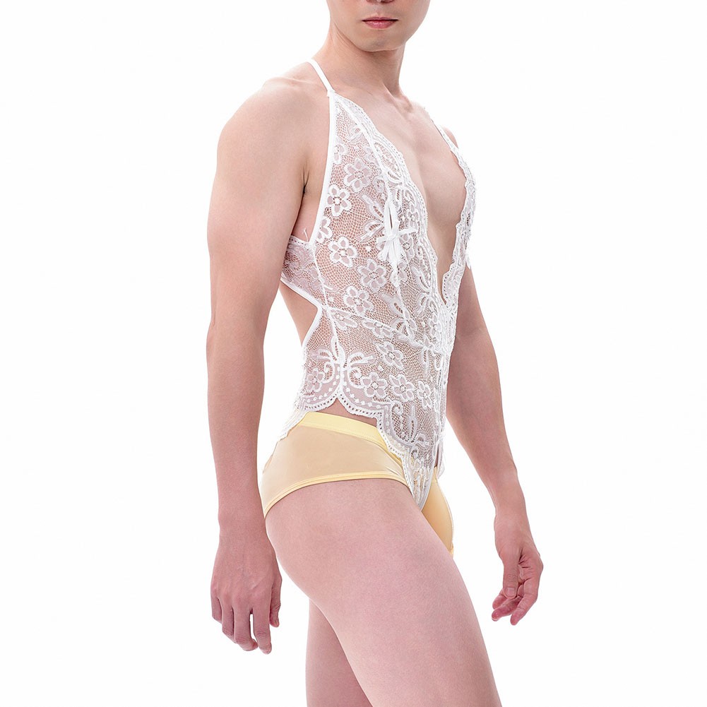 Erotik Dessous Herren Body Sexy Pyjama Schrittlos Funktion für Männer - Bild 29 von 30