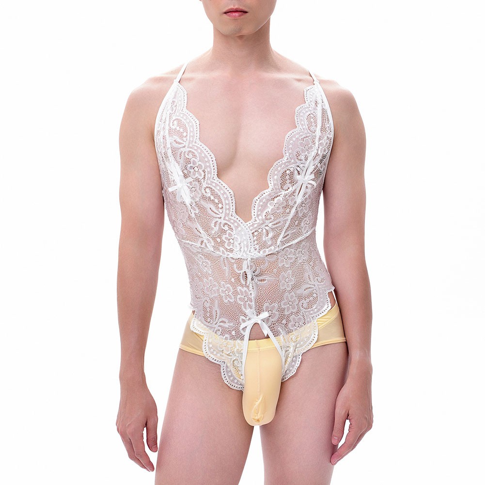 Erotik Dessous Herren Body Sexy Pyjama Schrittlos Funktion für Männer - Bild 25 von 30