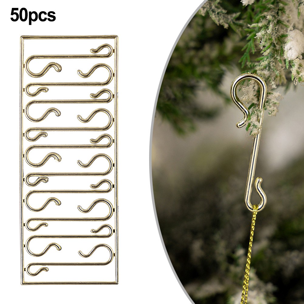 50er Set Easy Hang Haken in S-Form für Christbaumschmuck goldfarben - Afbeelding 13 van 31