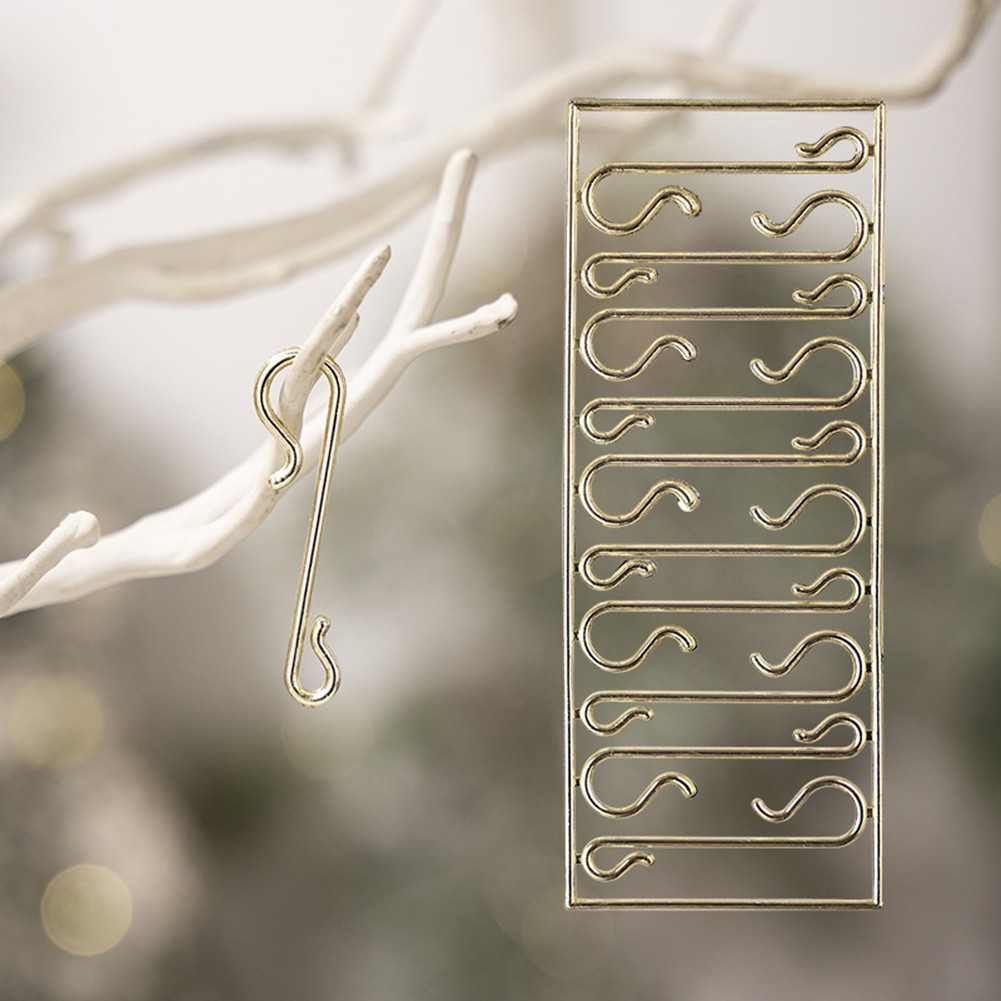 50er Set Easy Hang Haken in S-Form für Christbaumschmuck goldfarben - Afbeelding 17 van 31