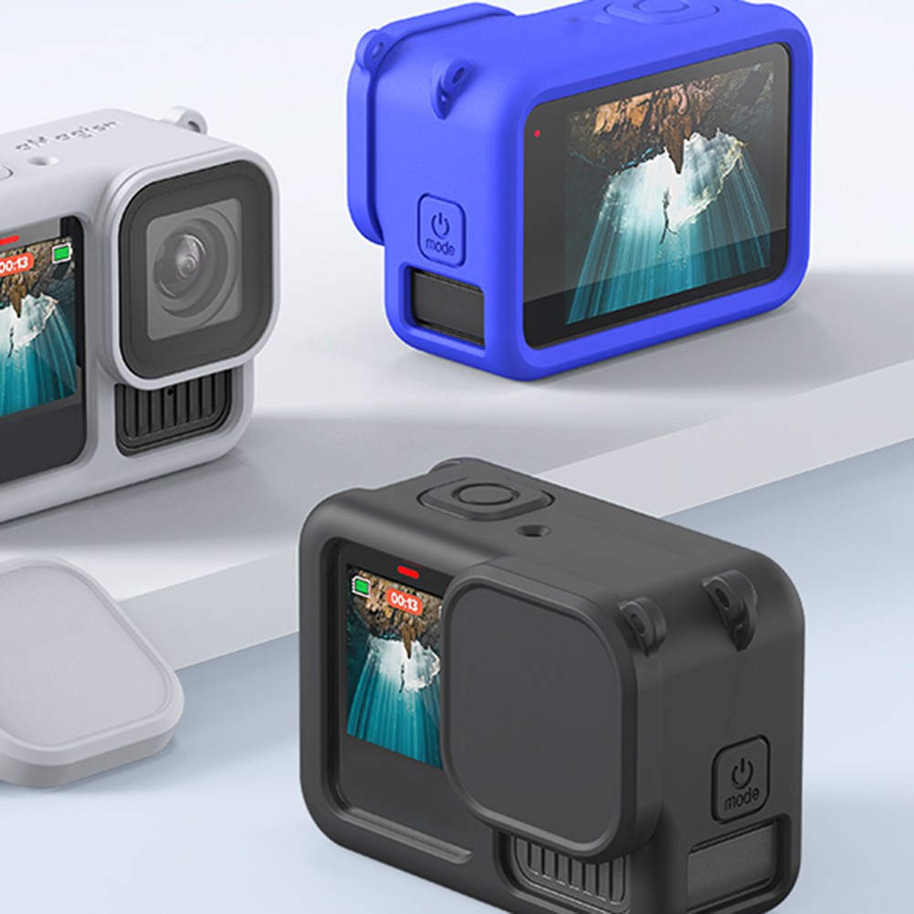 Hero13 Coque Silicone Noire avec Bouchon d'Objectif et Cordon pour Protection Ca - Photo 3 sur 32