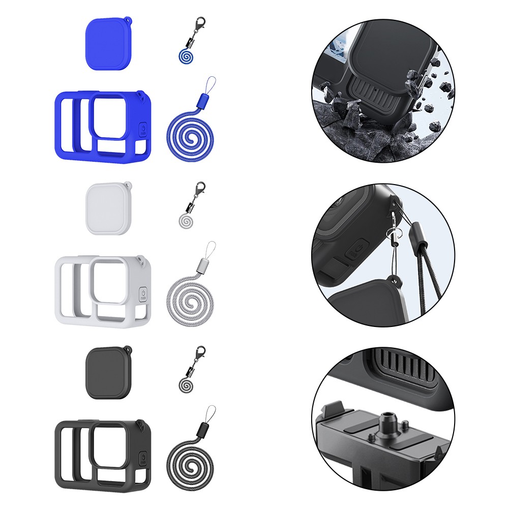Hero13 Coque Silicone Noire avec Bouchon d'Objectif et Cordon pour Protection Ca - Photo 7 sur 32