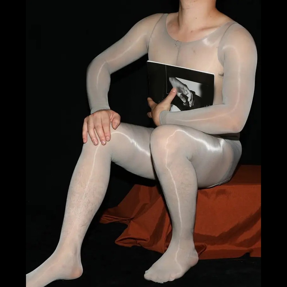 Comfortable and Stylish Mens Bodysuit with Shiny Stockings for All Occasions - Picture 15 of 24
