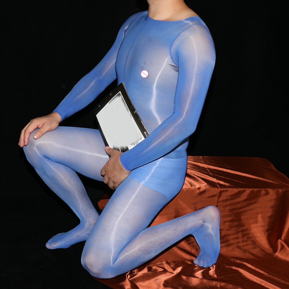 Comfortable and Stylish Mens Bodysuit with Shiny Stockings for All Occasions - Picture 23 of 24