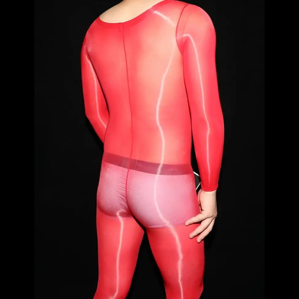 Comfortable and Stylish Mens Bodysuit with Shiny Stockings for All Occasions - Picture 20 of 24
