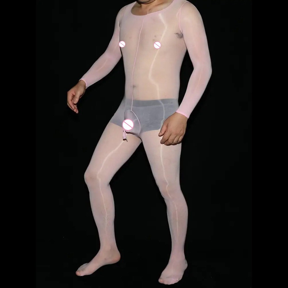 Comfortable and Stylish Mens Bodysuit with Shiny Stockings for All Occasions - Picture 21 of 24
