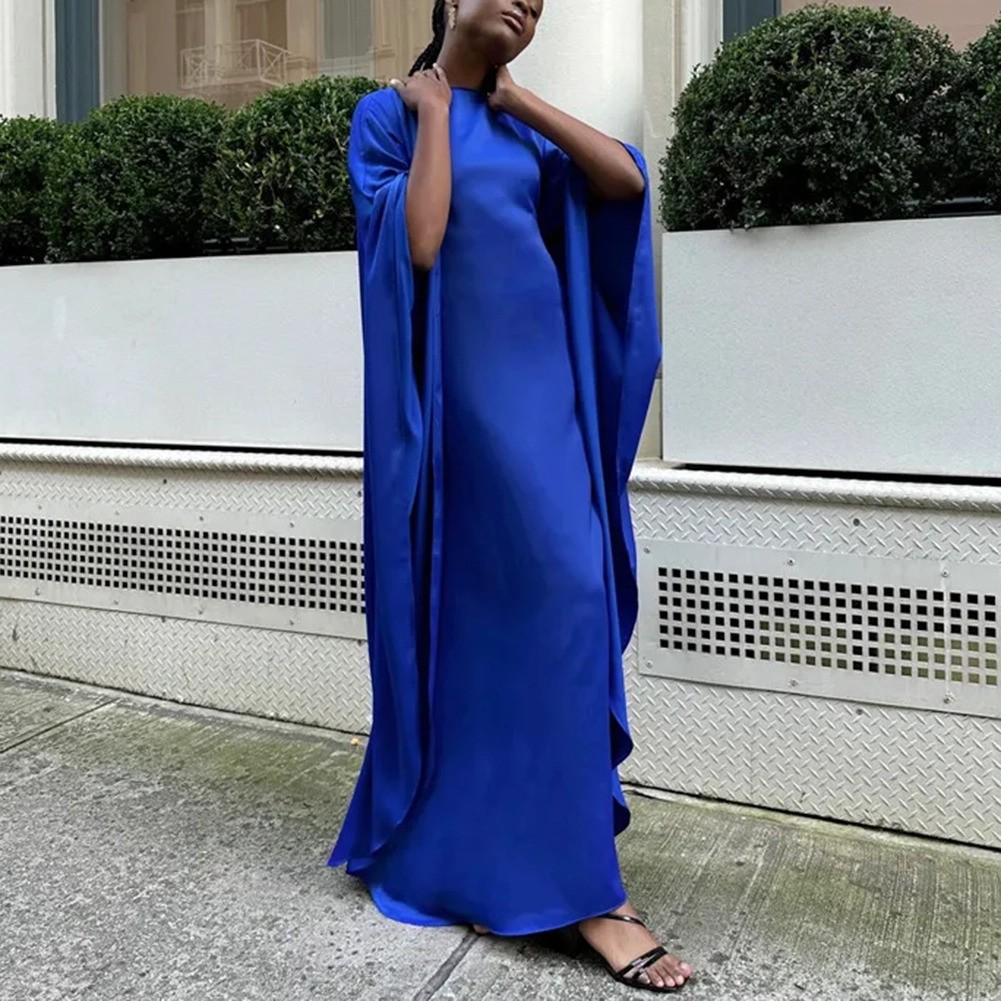Butterfly Sleeve Maxi Abaya Dress for Women Spring Autumn Fashion Style - Picture 48 of 48