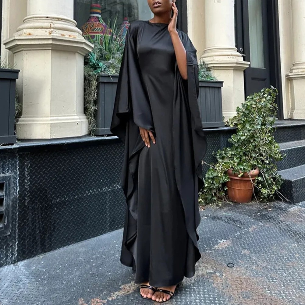 Dolman Maxikleid mit Ärmeln für Damen geeignet für Frühlings- und Herbstoutf - Picture 20 of 24