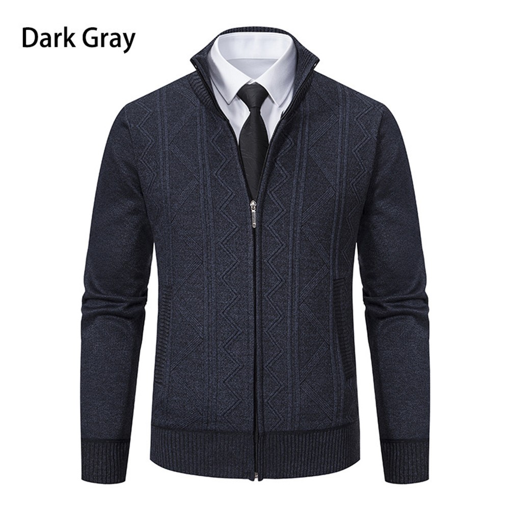 Stylischer Langarm Herren Pullover mit Stehkragen und Reißverschluss vorne - Bild 18 von 28