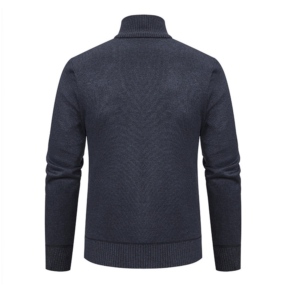 Stylischer Langarm Herren Pullover mit Stehkragen und Reißverschluss vorne - Bild 19 von 28
