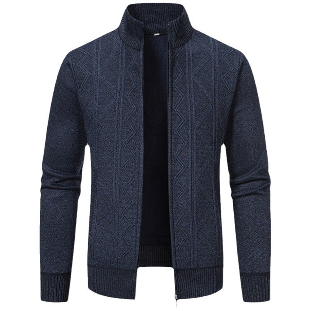 Stylischer Langarm Herren Pullover mit Stehkragen und Reißverschluss vorne - Bild 17 von 28