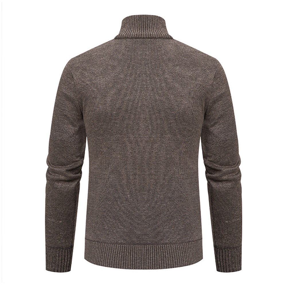 Stylischer Langarm Herren Pullover mit Stehkragen und Reißverschluss vorne - Bild 15 von 28