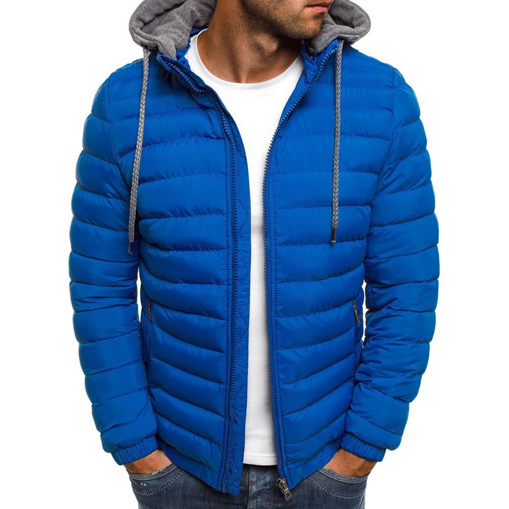 Hooded Men's Casual Quilted Coat Zip Up Perfect Outer Layer for Winter Weather - Picture 6 of 9