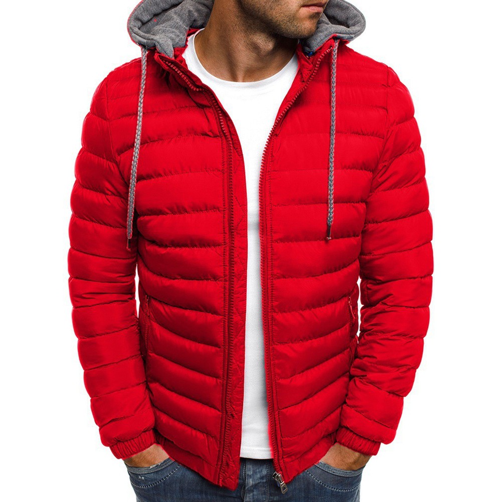 Hooded Men's Casual Quilted Coat Zip Up Perfect Outer Layer for Winter Weather - Picture 5 of 9