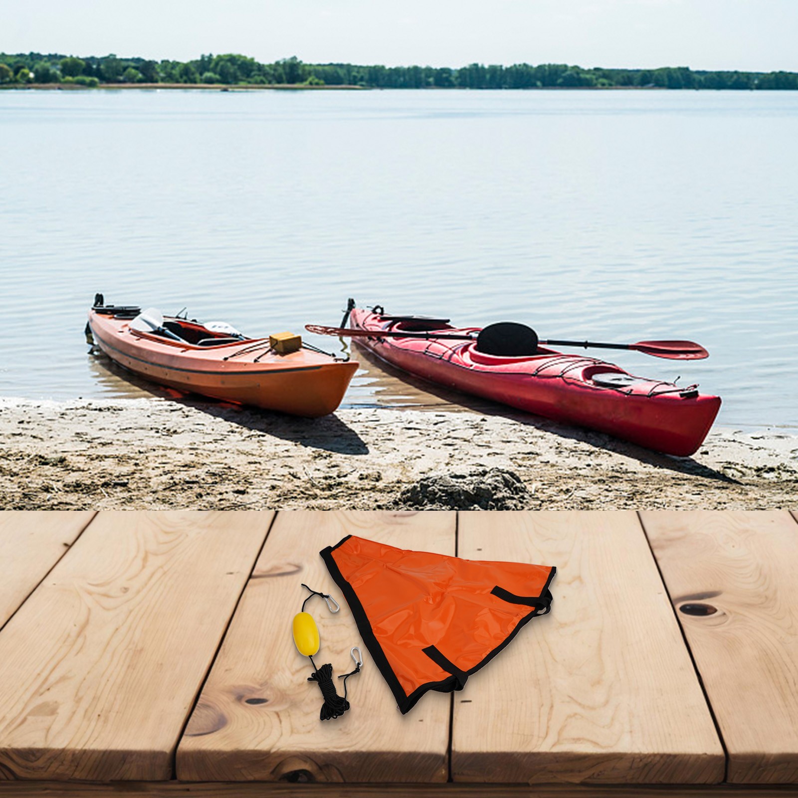 Anclaje de deriva de PVC compacto y ligero para kayaks y botes inflables - Imagen 47 de 51
