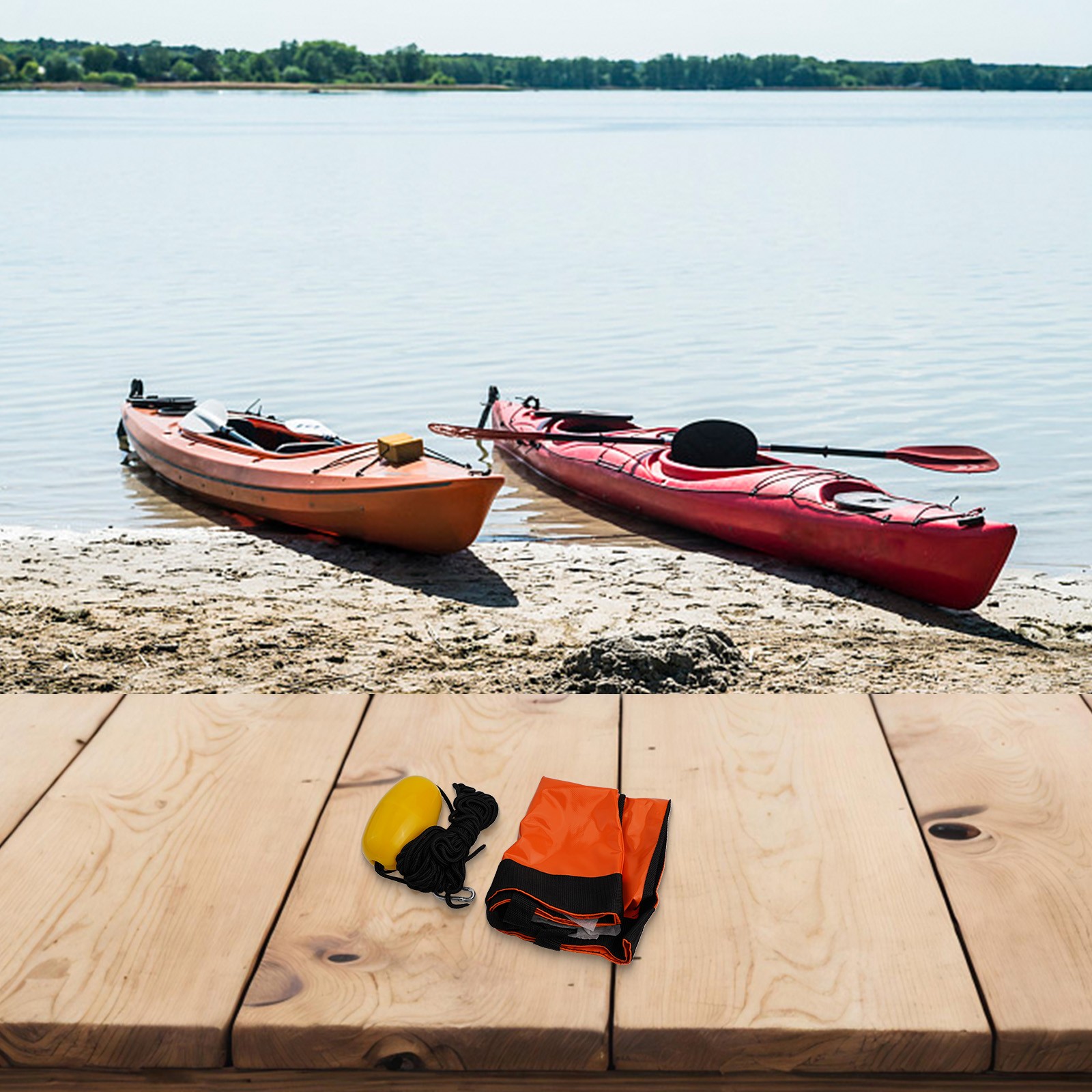 Anclaje de deriva de PVC compacto y ligero para kayaks y botes inflables - Imagen 32 de 51