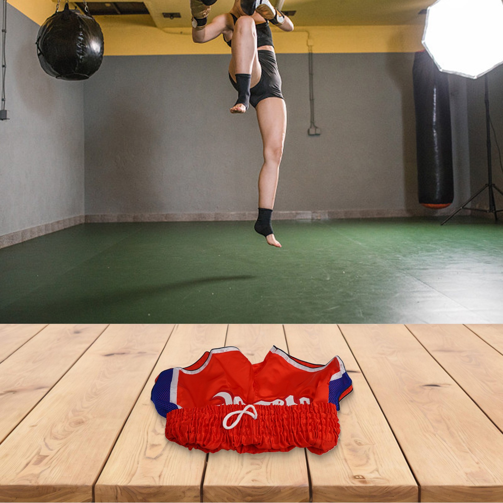 Pantalones cortos de entrenamiento MMA con ajuste seguro cintura elástica en varias tallas - Imagen 25 de 32