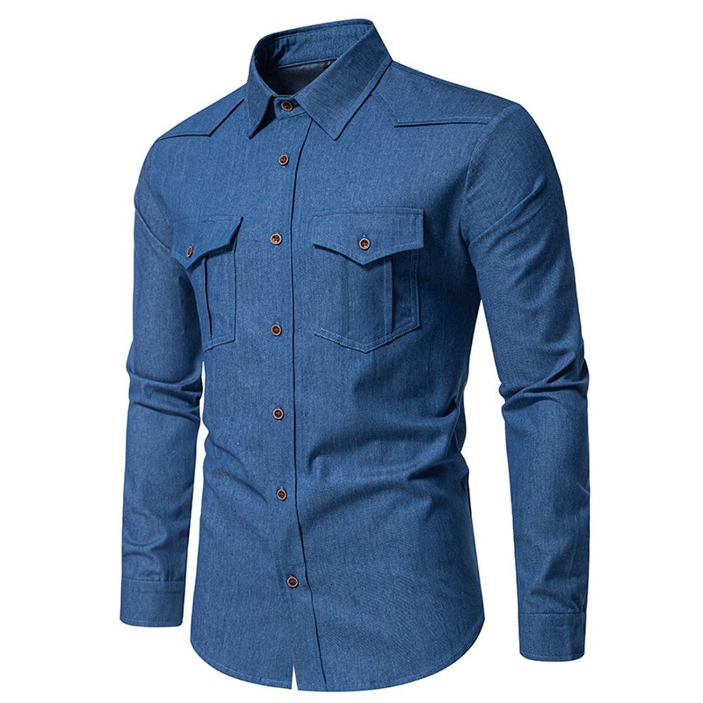 Freizeitliche und stylische Herren Slim Fit Langarmhemden mit Funktionstaschen - Bild 21 von 62
