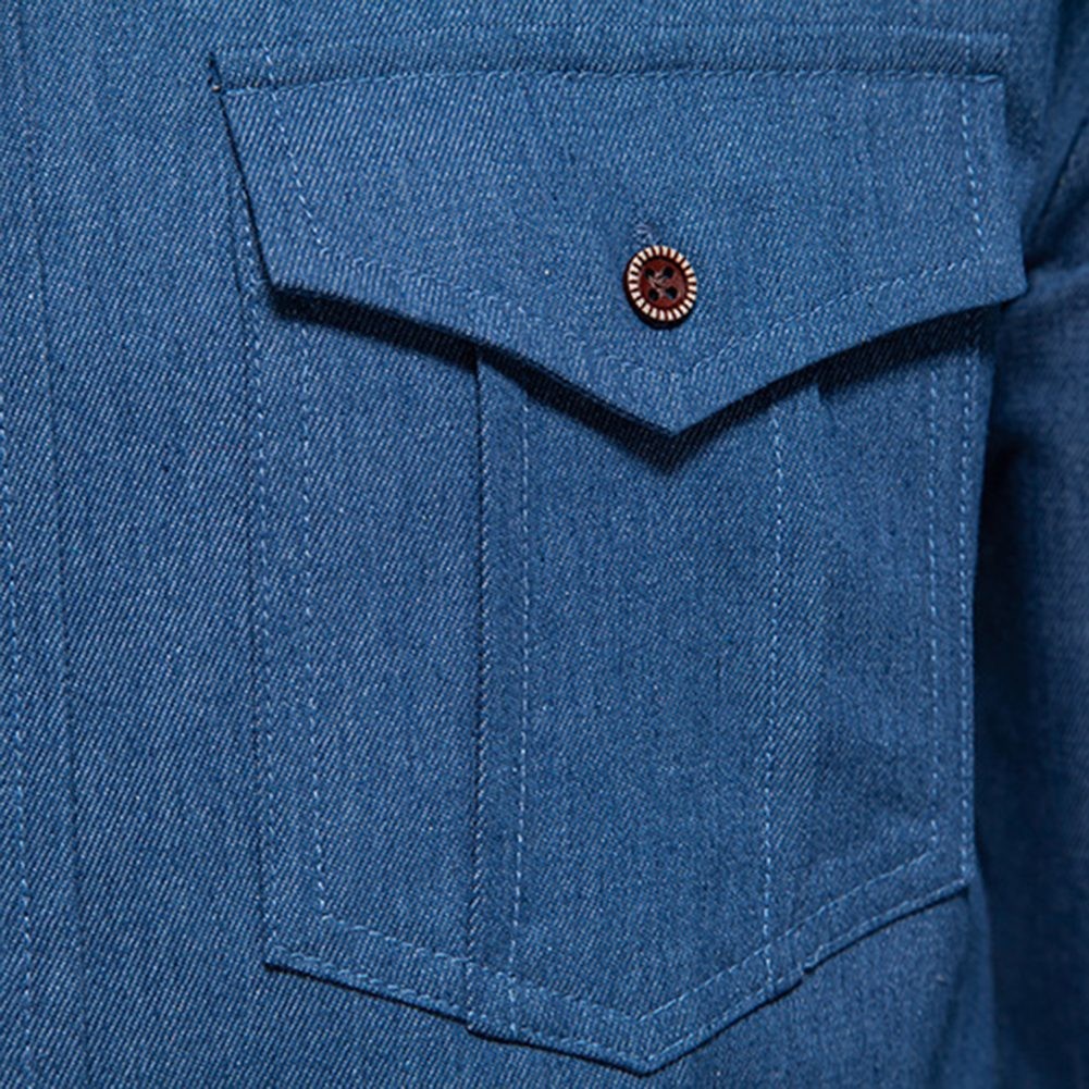 Freizeitliche und stylische Herren Slim Fit Langarmhemden mit Funktionstaschen - Bild 18 von 62