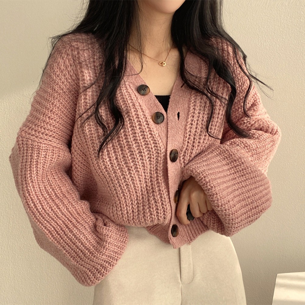 Süße Langarm Strickjacke Jacke für Damen Herbstkollektion - Bild 13 von 13