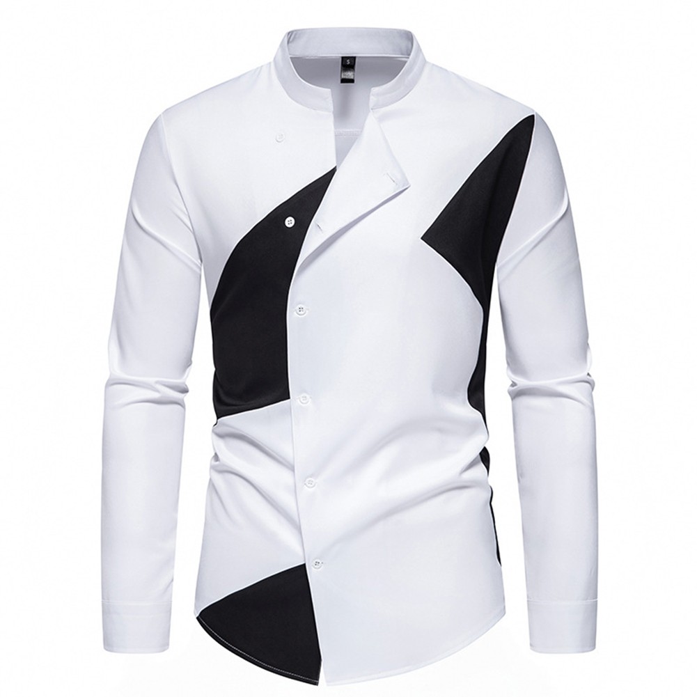 Spring and Autumn Men's Irregular Long Sleeve Shirt for Casual Outings - Picture 23 of 41