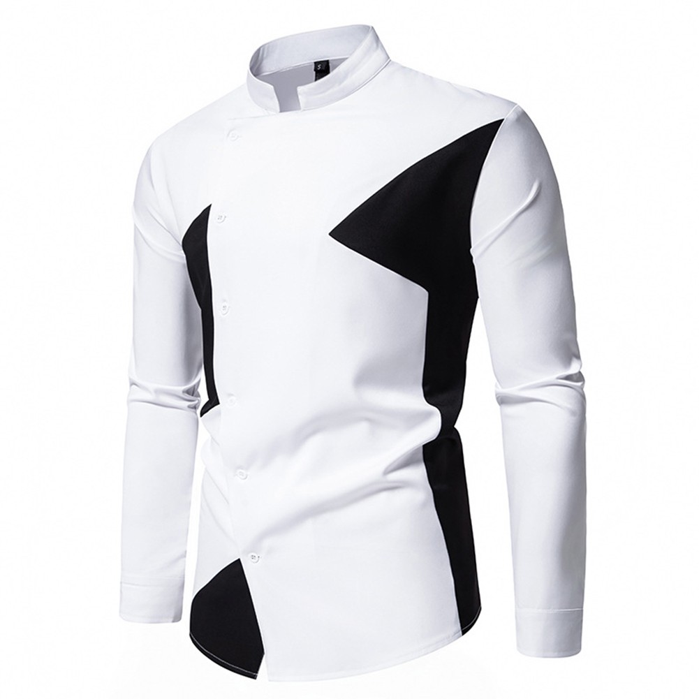 Spring and Autumn Men's Irregular Long Sleeve Shirt for Casual Outings - Picture 26 of 41