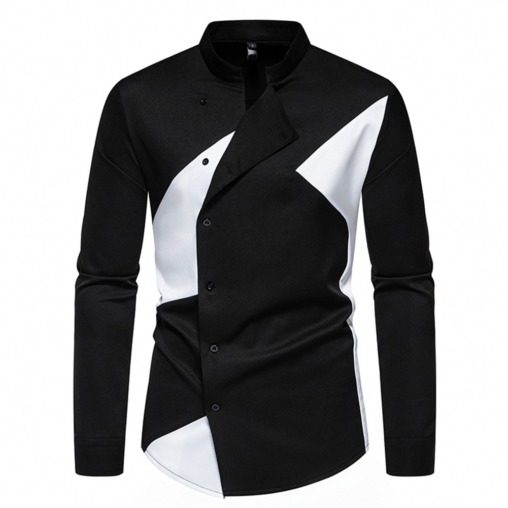 Spring and Autumn Men's Irregular Long Sleeve Shirt for Casual Outings - Picture 33 of 41