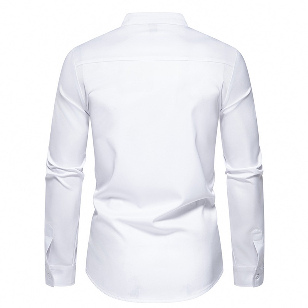 Spring and Autumn Men's Irregular Long Sleeve Shirt for Casual Outings - Picture 24 of 41
