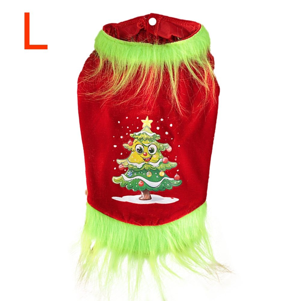 Comfy Dress for Small Dogs with Christmas Tree Pattern Easy to Put On