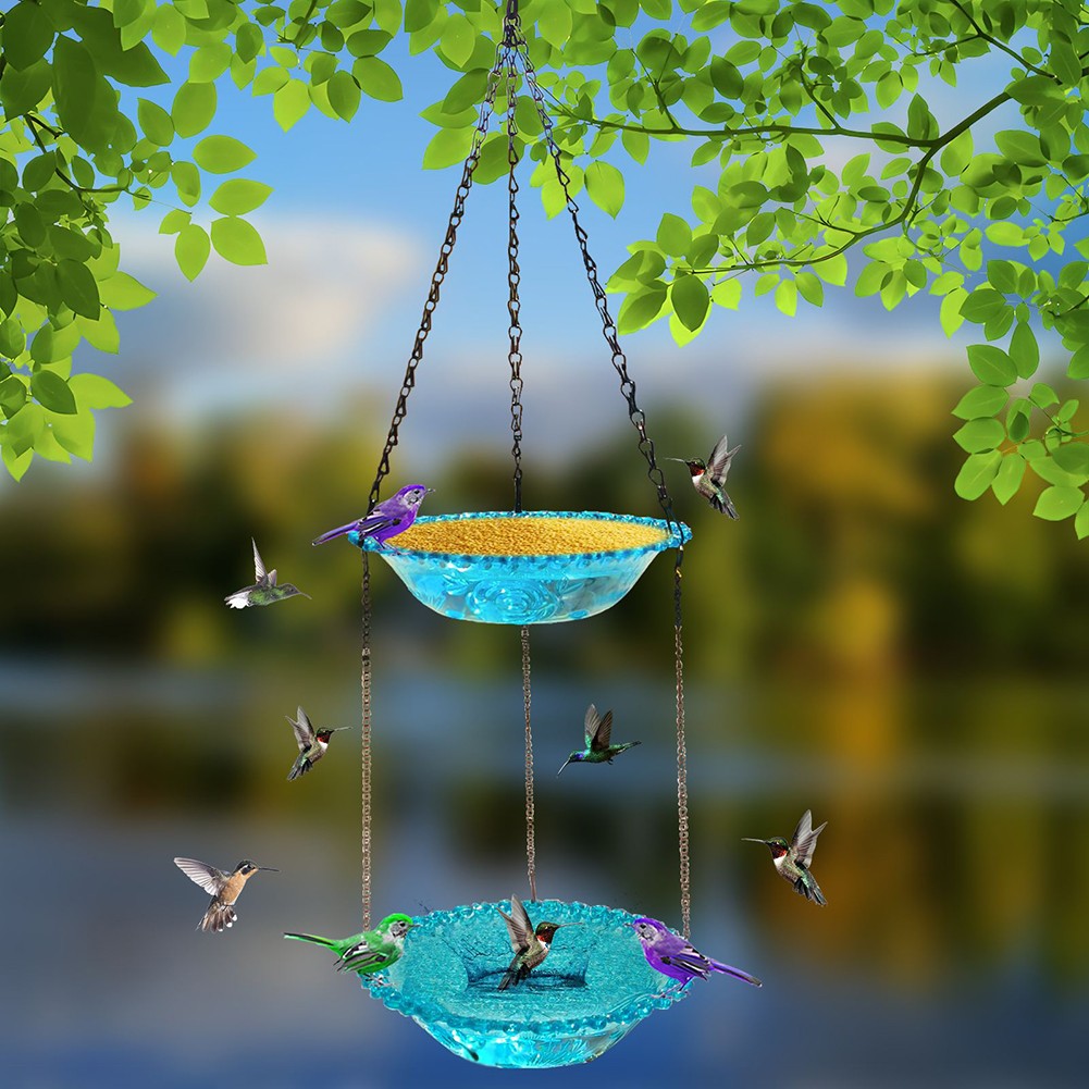 Bain et mangeoire ?? oiseaux double couche parfait pour attirer les oiseaux en p - Photo 15/22