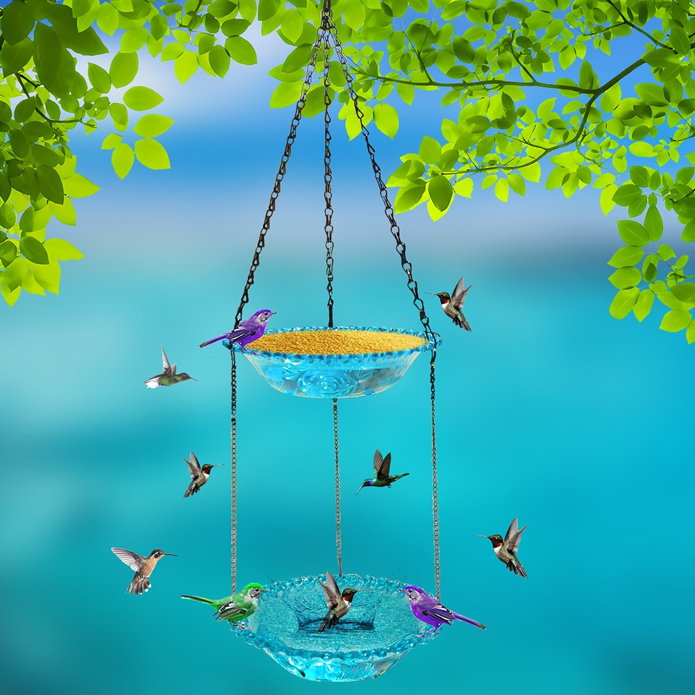 Bain et mangeoire ?? oiseaux double couche parfait pour attirer les oiseaux en p - Photo 17/22