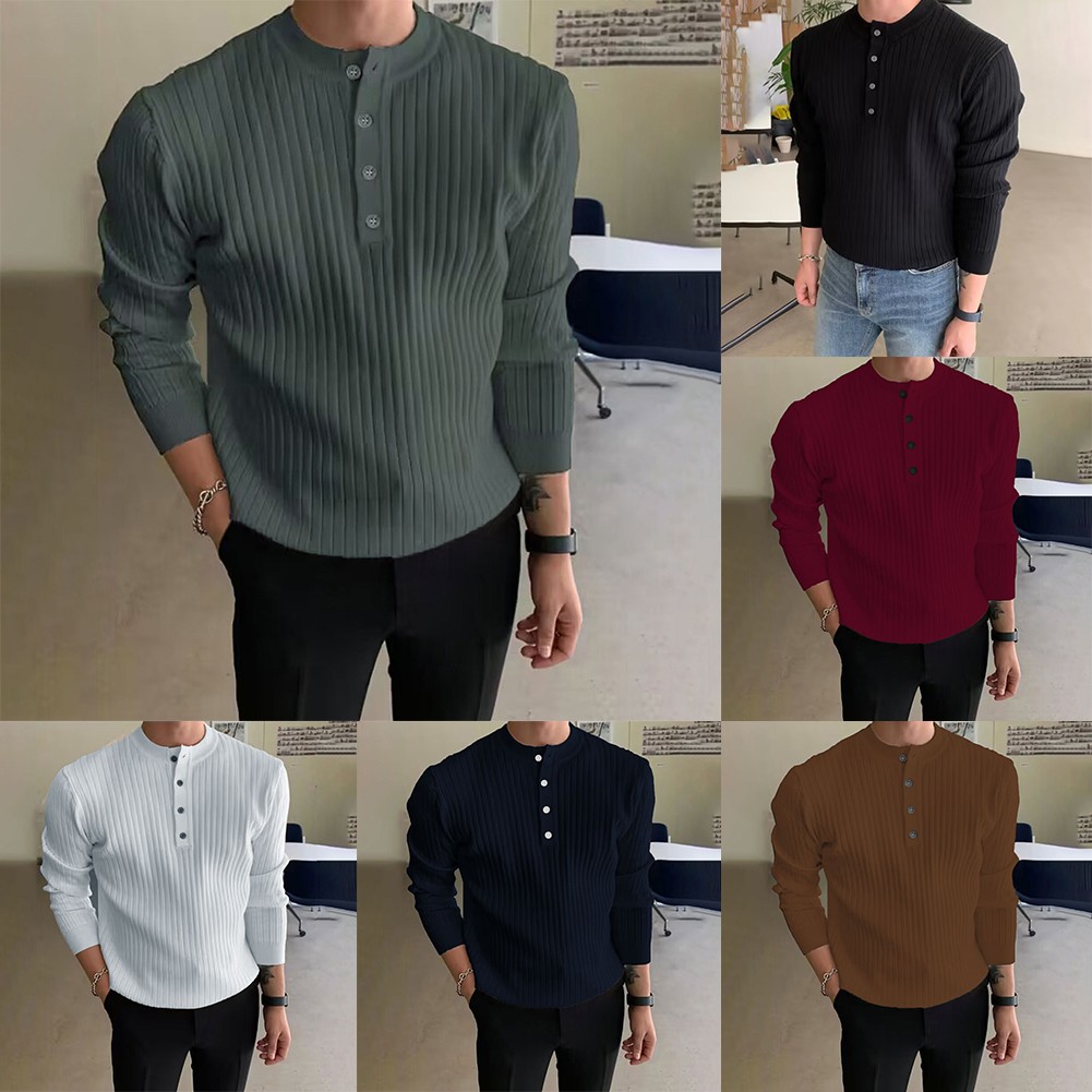 Burgunderrote halbe Rollkragen Strickwaren für Herren im Slim Fit