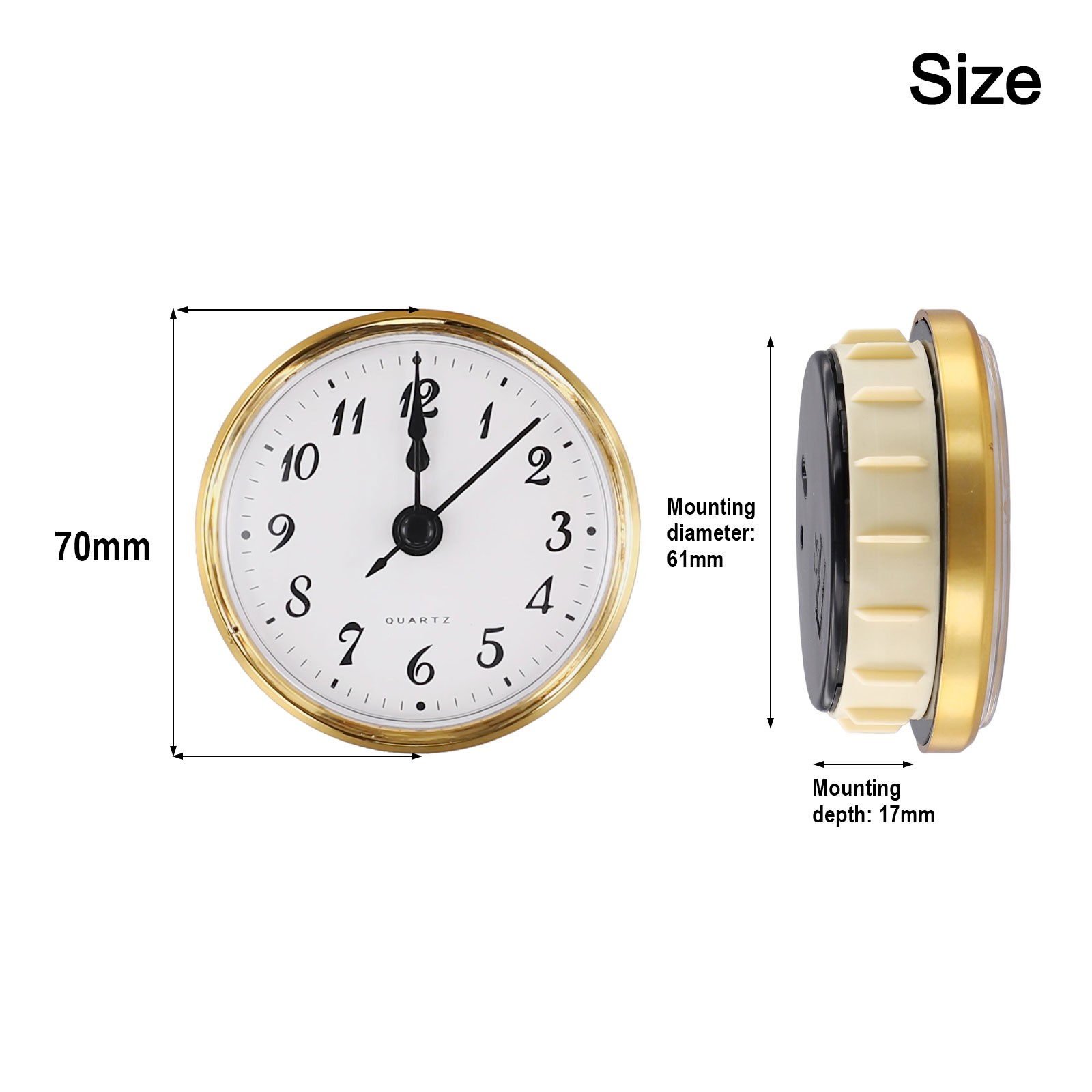 Precision Quartz Clock Mechanism Roman Arabic Numerals Easy Installation