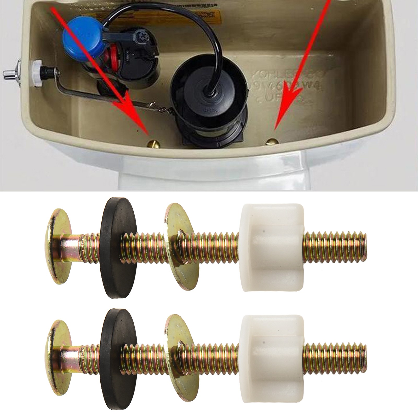 Toilet Seat Hinge Bolts and Nuts Set for Residential and Commercial Use