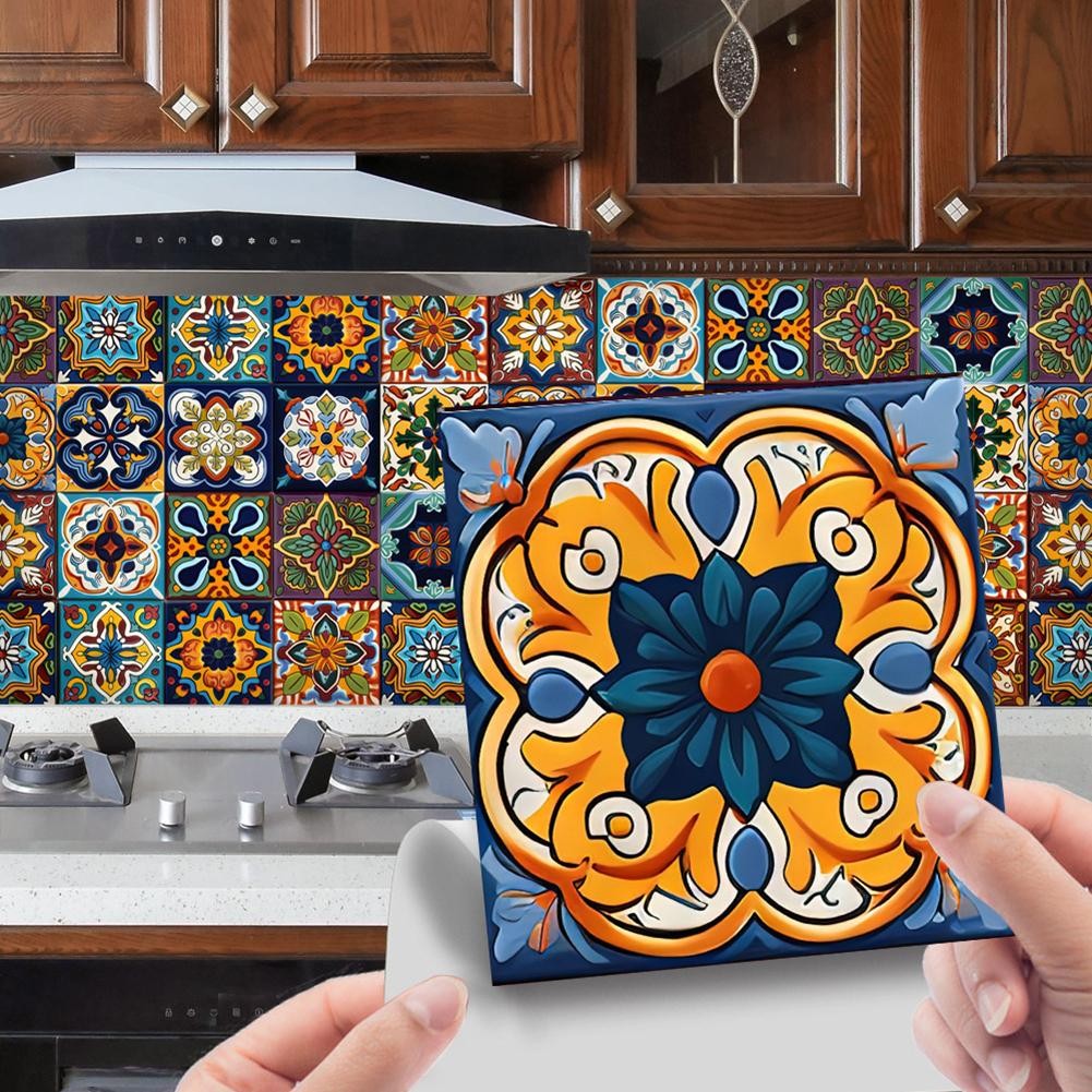 Diverse Usage of Retro Tile Decals Across Different Rooms in Your Home