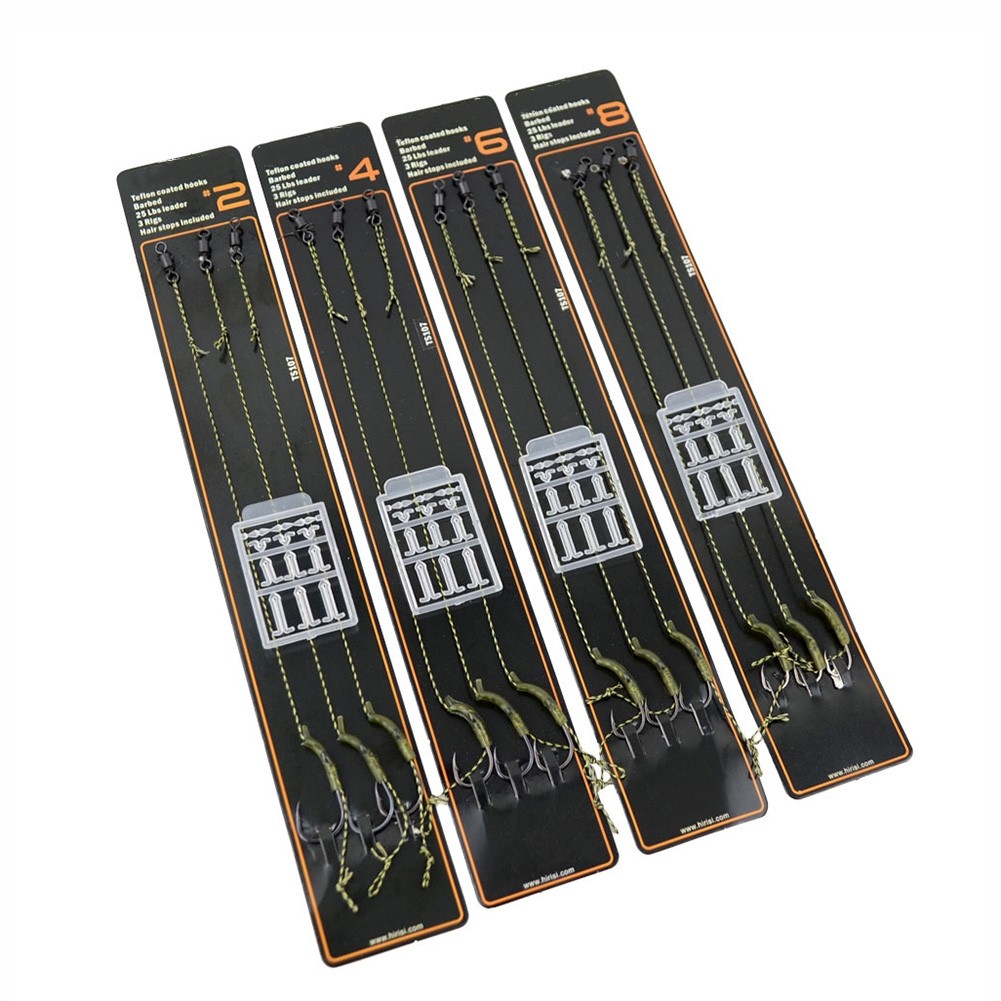 FISHING HAIR RIGS with Bait Stops and Curved Barb Hooks Ideal for Quick ...