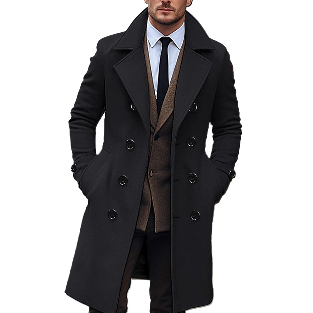 Comfortable Mens Lapel Trench Jacket for Business Travel and Outdoor Use - Picture 10 of 12
