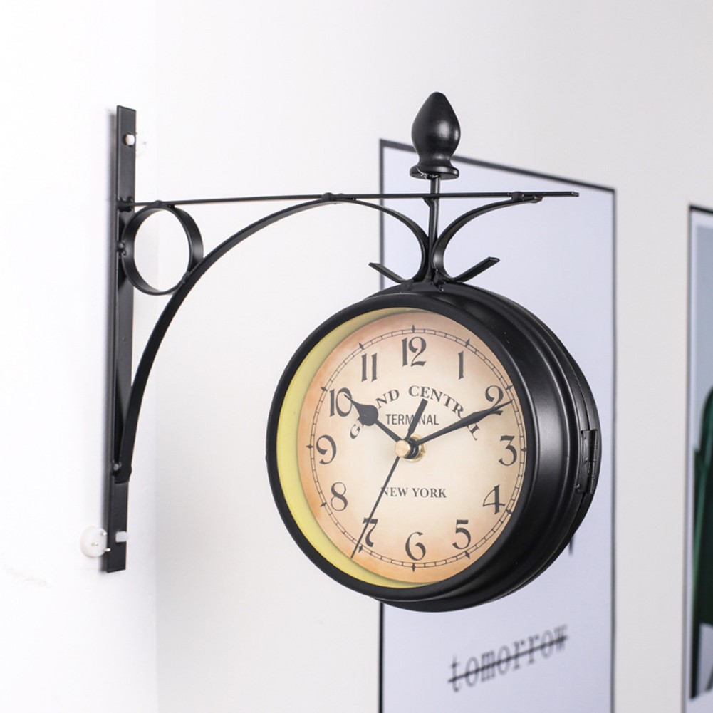 Horloge murale dext��rieur design vente en gros ��l��gant en fer forg�� taille 5 pouces d��co