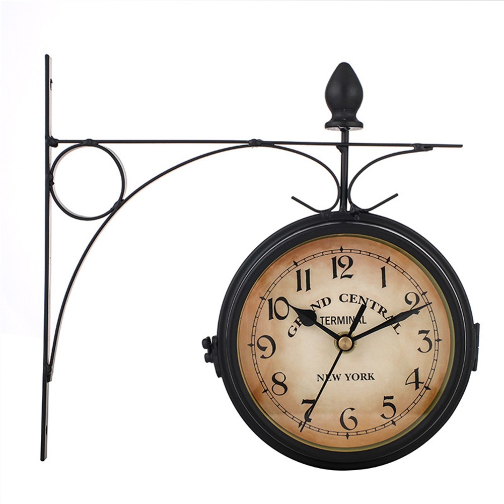 Horloge murale dext��rieur design ��l��gant en fer forg�� taille liquidation 5 pouces d��co