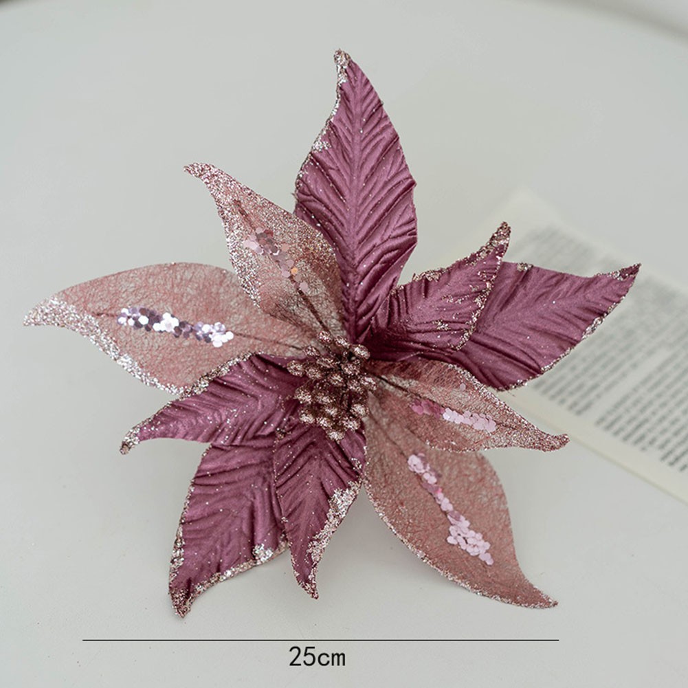 Atemberaubende 25 cm glitzernde Blumenornamente perfekt für festliche Anlässe - Bild 33 von 34