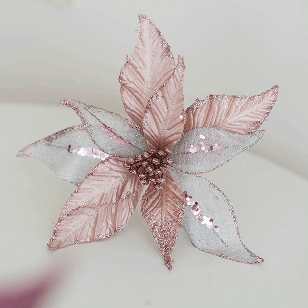 Atemberaubende 25 cm glitzernde Blumenornamente perfekt für festliche Anlässe - Bild 29 von 34