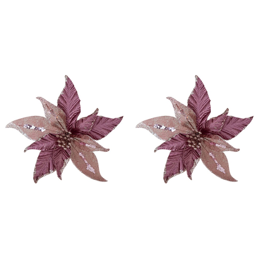 Atemberaubende 25 cm glitzernde Blumenornamente perfekt für festliche Anlässe - Bild 31 von 34