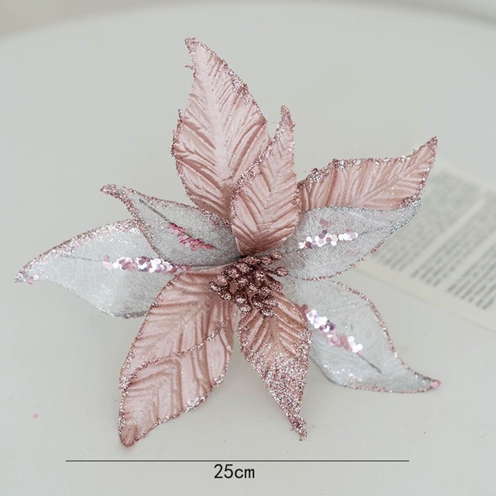 Atemberaubende 25 cm glitzernde Blumenornamente perfekt für festliche Anlässe - Bild 30 von 34