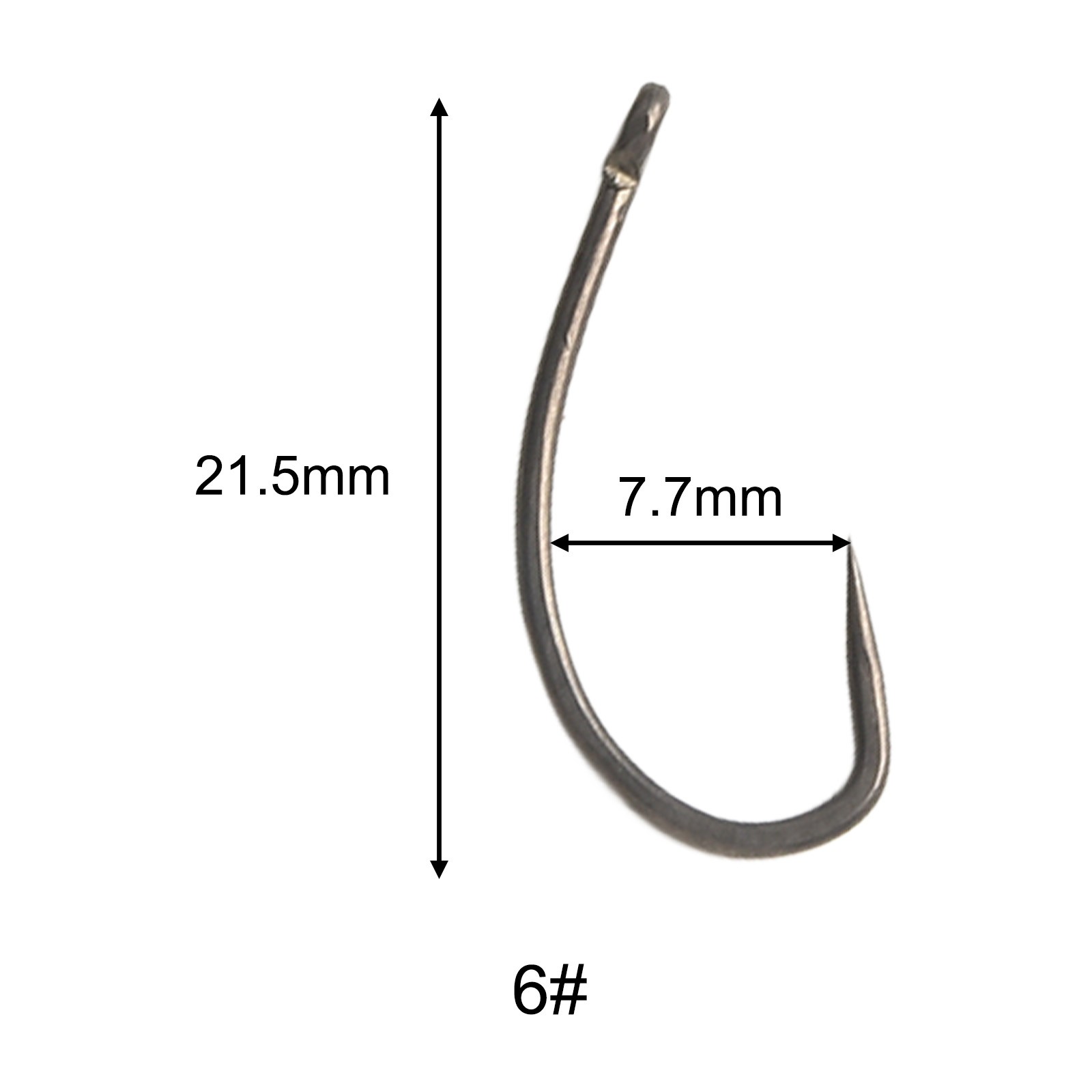 50 pièces hameçons de pêche à tige incurvée haut de gamme carpe sans barbel - Picture 33 of 51