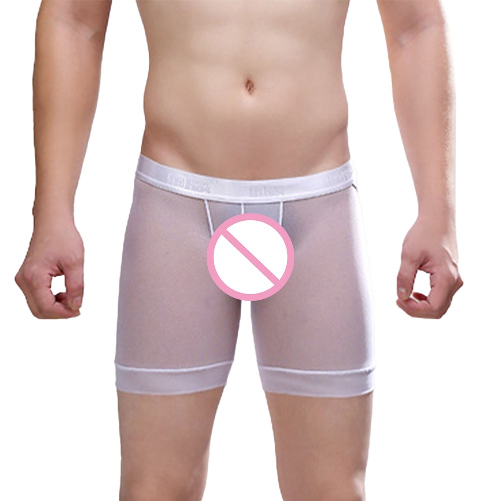 Middle Waist Men’s Underwear Open Pouch Breathable Boxer Briefs Sizes M 2XL